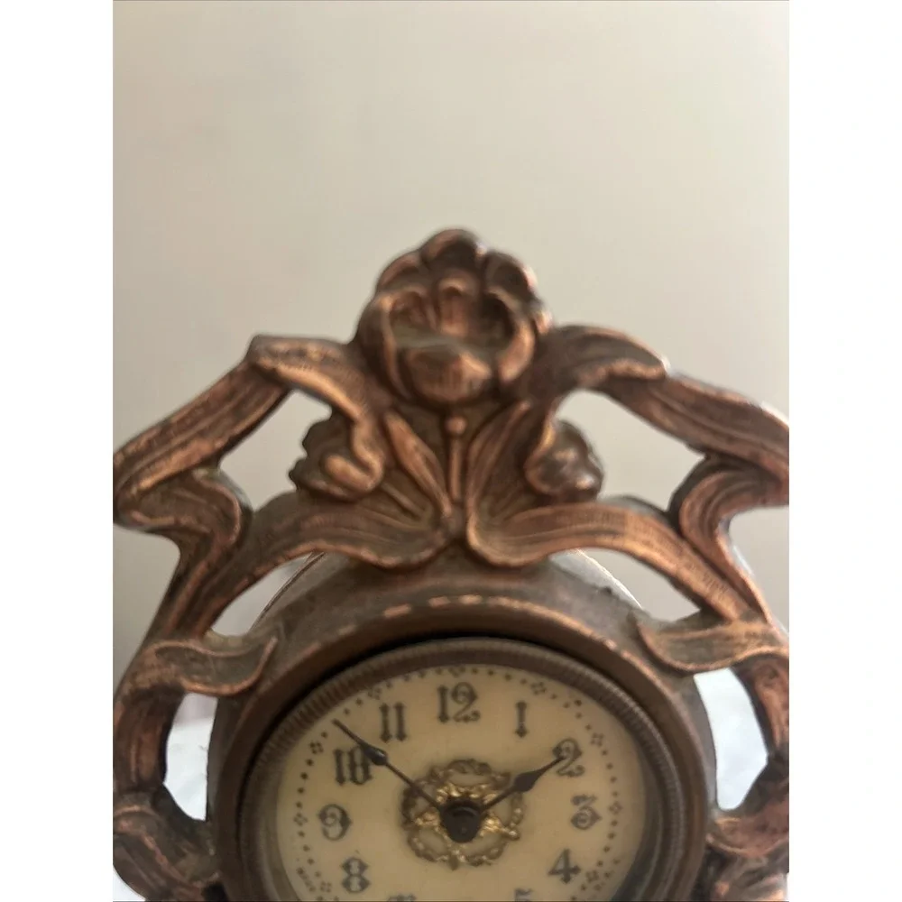 Antique Art Nouveau Figural Lady Mantel Clock New Haven c1900 Not Tested